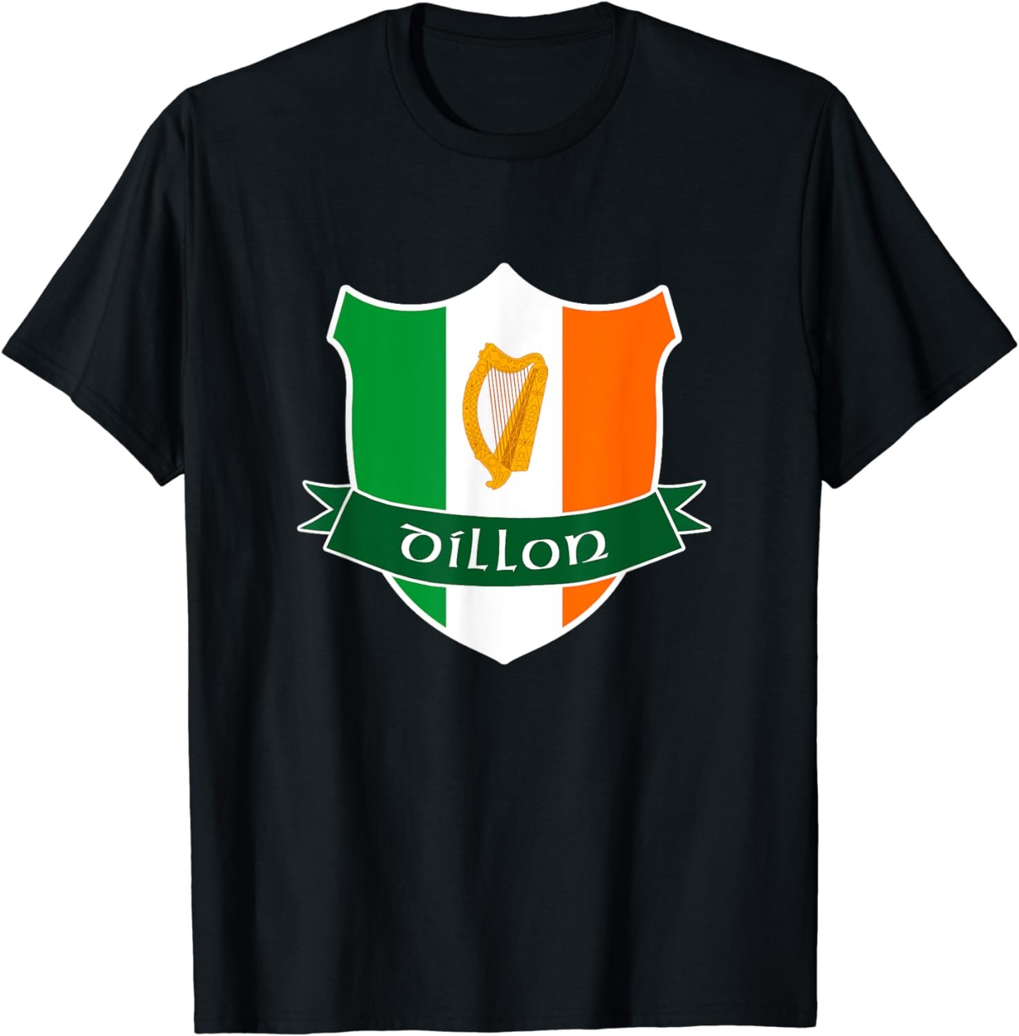 Dillon Irish Name Ireland Flag Harp Family T-Shirt