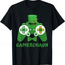 Video Game Leprechaun St Patricks Day Gamer Kids Boys Gaming T-Shirt