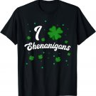 I Love Shenanigans T Shirt Womans St Patricks Day Party Tee