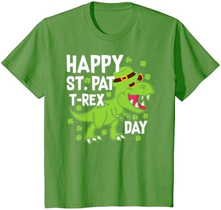 Kids Happy St Pat Trex Day Dino St Patricks Day Kids Toddler Boys T-Shirt