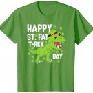 Kids Happy St Pat Trex Day Dino St Patricks Day Kids Toddler Boys T-Shirt