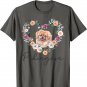 Pekingese Dog Flower Heart Funny Mother's Day Gift T-Shirt