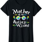 Mother Of An Autistic Wizard Autism Awareness Puzzle Mom T-Shirt