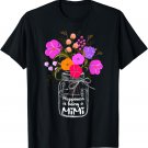 Happiness Is Being A Mimi Shirt Gift For Grandma Mom Flower T-Shirt