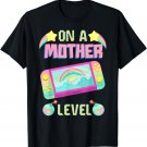 On A Mother Level Funny Mothers Day Vintage Gaming Gamer Mom T-Shirt