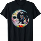 Sugar Skull Moon Cat Mexican Day Of Dead Dia De Los Muertos T-Shirt