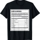 ARIANNA Funny Nutrition Facts Custom Girl Name Mother's Day T-Shirt