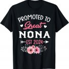 Promoted To Great Nona Est 2024 Flower T-Shirt