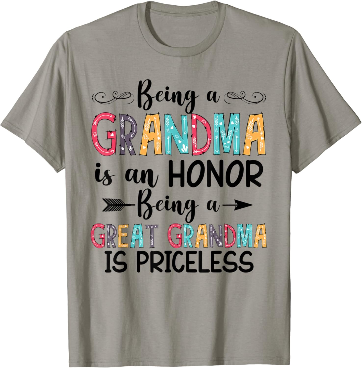 Being A Grandma Is An Honor Being Great Grandma Is Priceless T-Shirt
