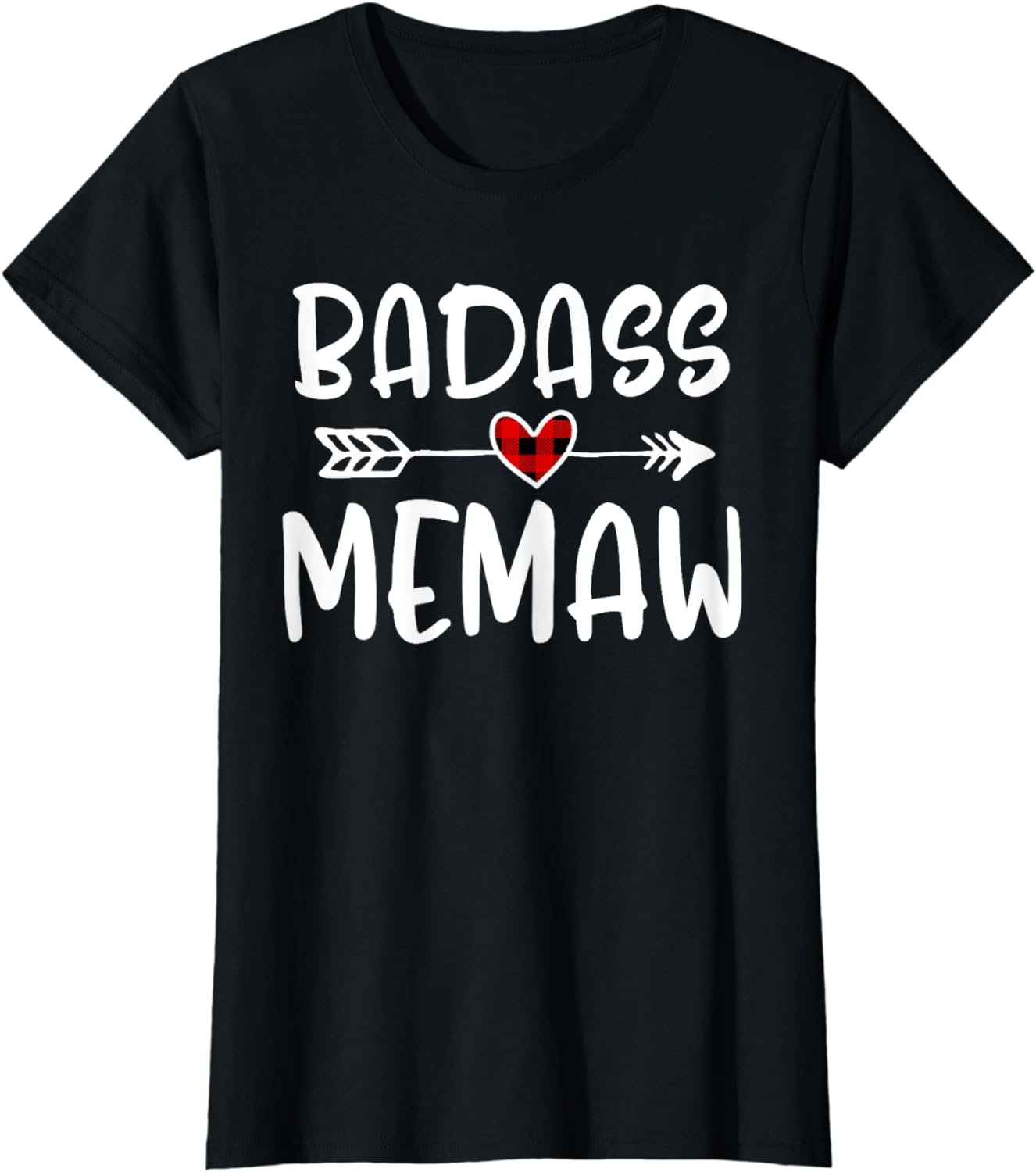 Badass Memaw Mothers Day Buffalo Plaid Grandmother Grandma T-Shirt