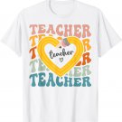 Retro Groovy Kindergarten Teacher Preschool Back To School T-Shirt