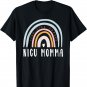 Nicu Momma Retro Boho Rainbow Colorful NICU Mom Tiny Warrior T-Shirt