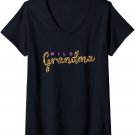Womens Leopard Print Wild Grandma Cute Cheetah Mother's Day Gift V-Neck T-Shirt