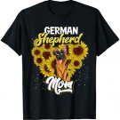 Dog Mom Mothers Day Gift Sunflower German Shepherd T-Shirt