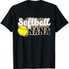 Softball Nana Leopard Nana Of A Softball Player T-Shirt