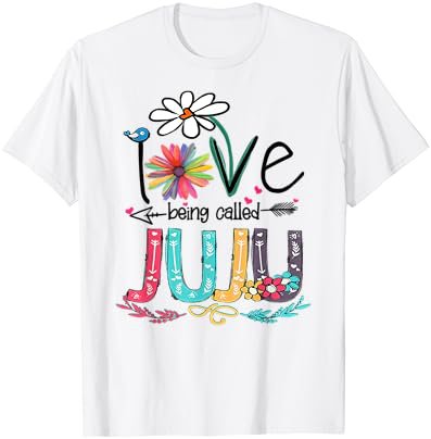 Womens I Love Being Called Juju Sunflower Mother's Day T-Shirt