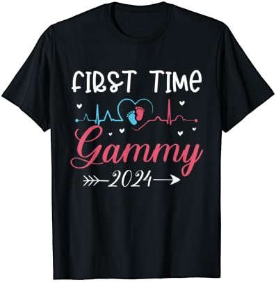 Cute First Time Gammy 2024 Gammy Heartbeat T-Shirt