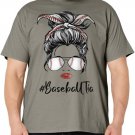 Tia Life Messy Bun Softball Baseball Women Mother's Day T-Shirt
