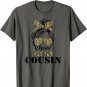 Proud Army Cousin Camouflage Messy Bun Soldier Mother's Day T-Shirt