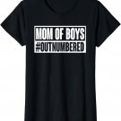Womens Mom Of Boys Outnumbered Funny Mom Quote Mother's Day T-Shirt