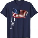 American Flag Bass Fishing Kid Boy Youth Men Women Patriotic T-Shirt
