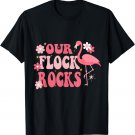 Our Flock Rocks Flamingo Mother's Day Groovy T-Shirt