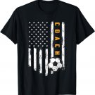 Soccer Coach American Flag Design Funny Trainer Coaching T-Shirt