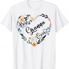 Best Granna Ever Heart Flower Blessed Grandma Mother's Day T-Shirt