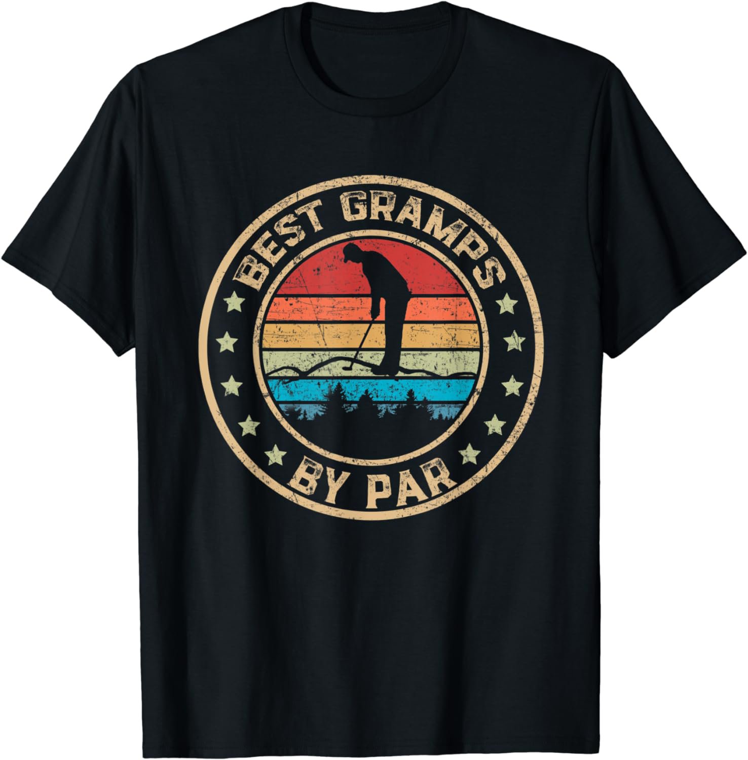 Mens Best Gramps by Par Golf Lover for Men Funny Fathers Day T-Shirt