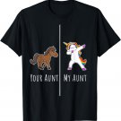 Womens Funny Unicorn Aunt Shirt Best Auntie Ever Shirt