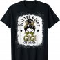 Gigi Of Both Messy Bun Leopard Camo Bleached Mother's Day T-Shirt