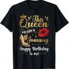 This Queen Was Born In January Happy Birthday To Me Leopard T-Shirt
