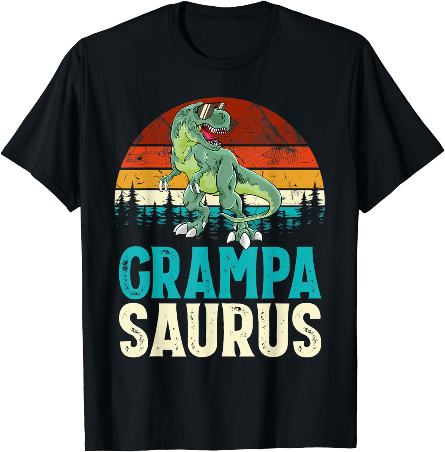 Grampasaurus T Rex Dinosaur Grampa Saurus Family Matching T-Shirt