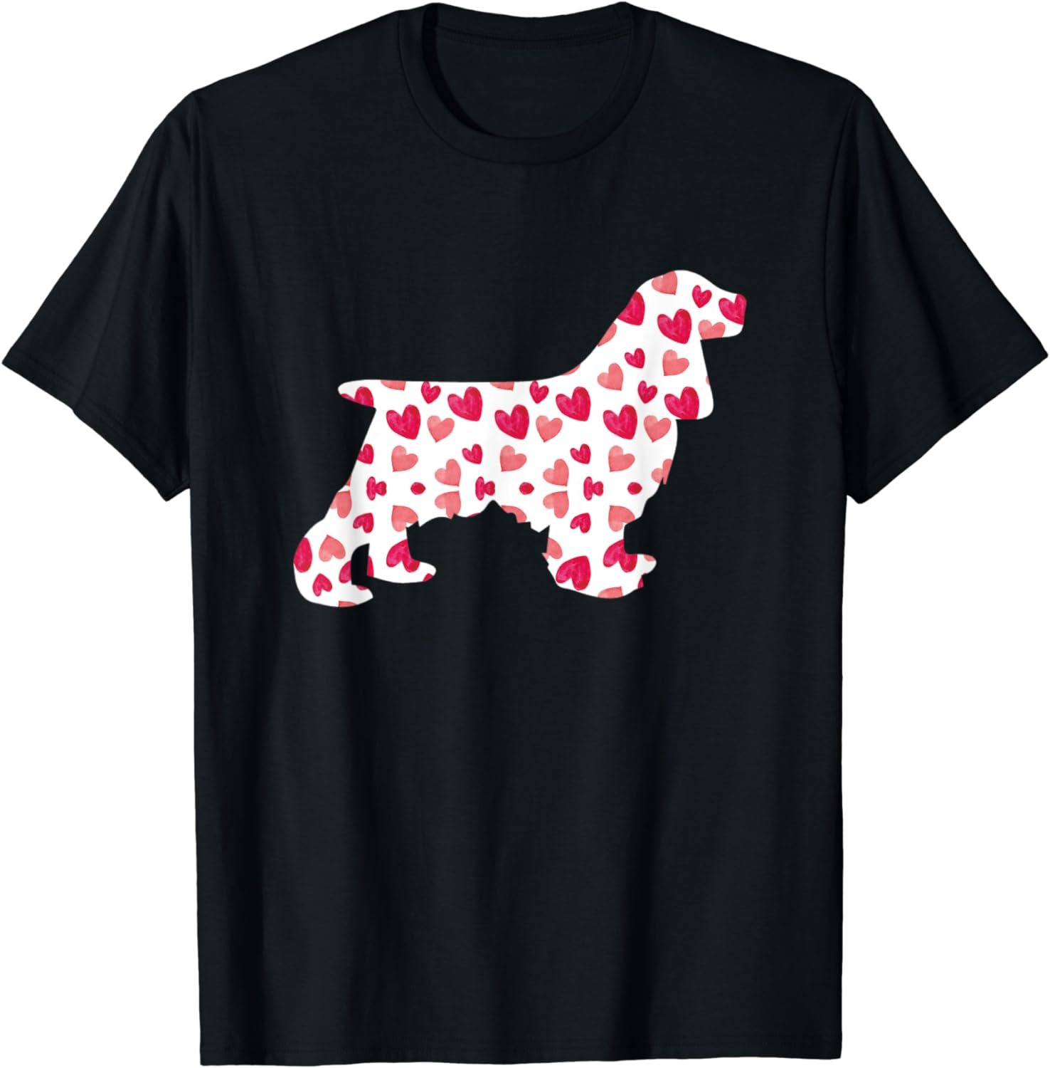 Valentines Day Cocker Spaniel Hearts Puppy Dog Lover T-Shirt