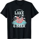 Lake Beer Skeleton Flamingo Alcoholic Alcohol Vacation Gift T-Shirt