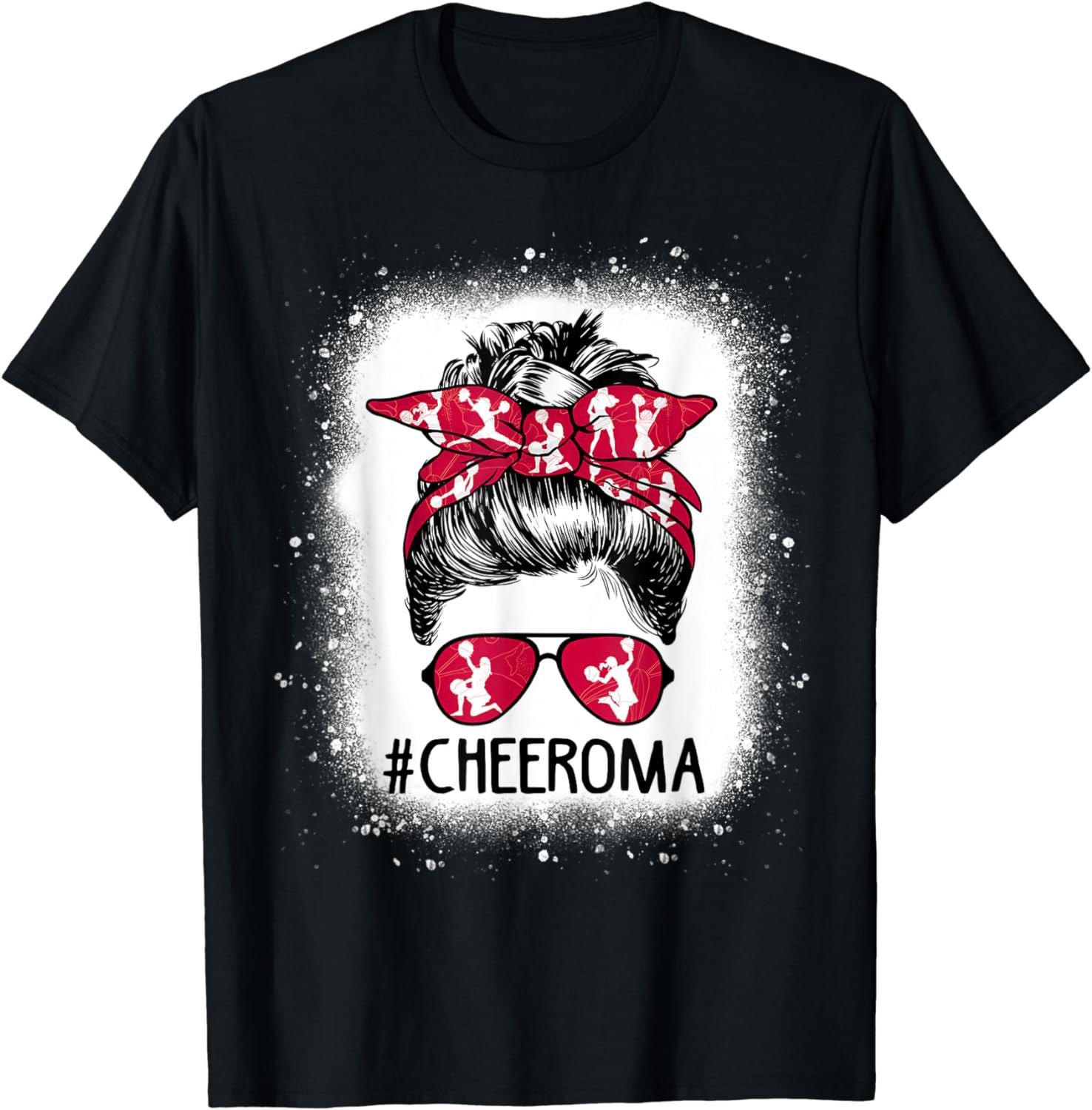 Cheer Oma Life Messy Bun Cheerleader Bleached Women T-Shirt