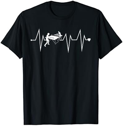 Funny Table Tennis Ping Pong Heartbeat Heart Pulse Rate EKG T-Shirt
