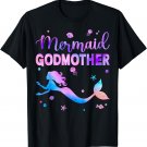 Womens Mermaid Godmother Mermaid Birthday Party Mother's Day T-Shirt