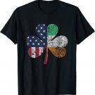 St Patricks Day Irish American Flag Shamrock Gift St. Paddys T-Shirt
