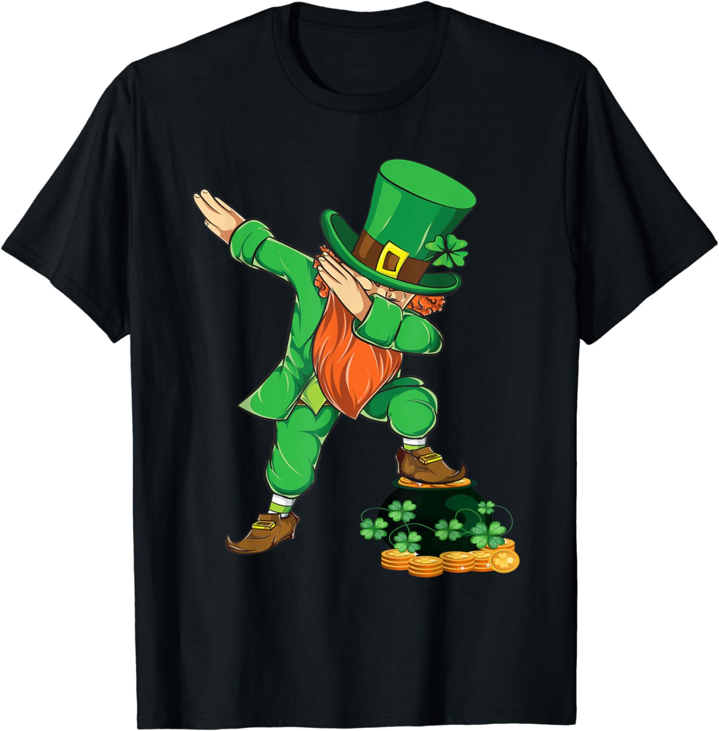 Dabbing St Patricks Day Shirt Boys Kids Dabbing Leprechaun T-Shirt