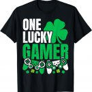 One Lucky Gamer Boys St Patricks Day Video Gamer T-Shirt