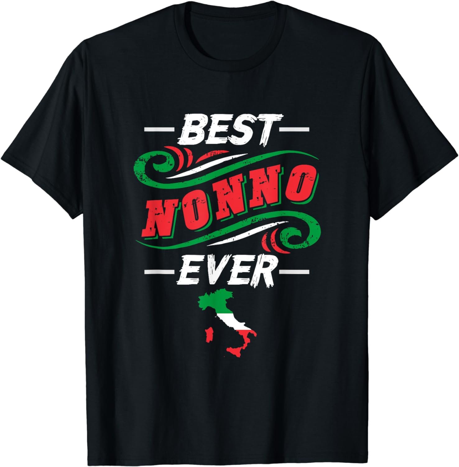 Cute Best Nonno Ever Italian Flag Father's Day and Birthday T-Shirt