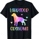 Labrador Grandma Labrador Retriever Nana Rainbow Watercolor T-Shirt