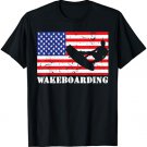 Distressed Wakeboarding USA American Flag Vintage Wakeboard T-Shirt