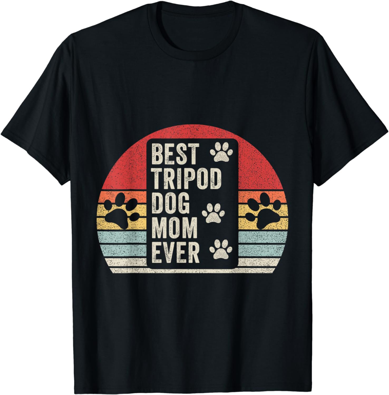Vintage Retro Best Tripod 3 Legged Dog Mom T-Shirt