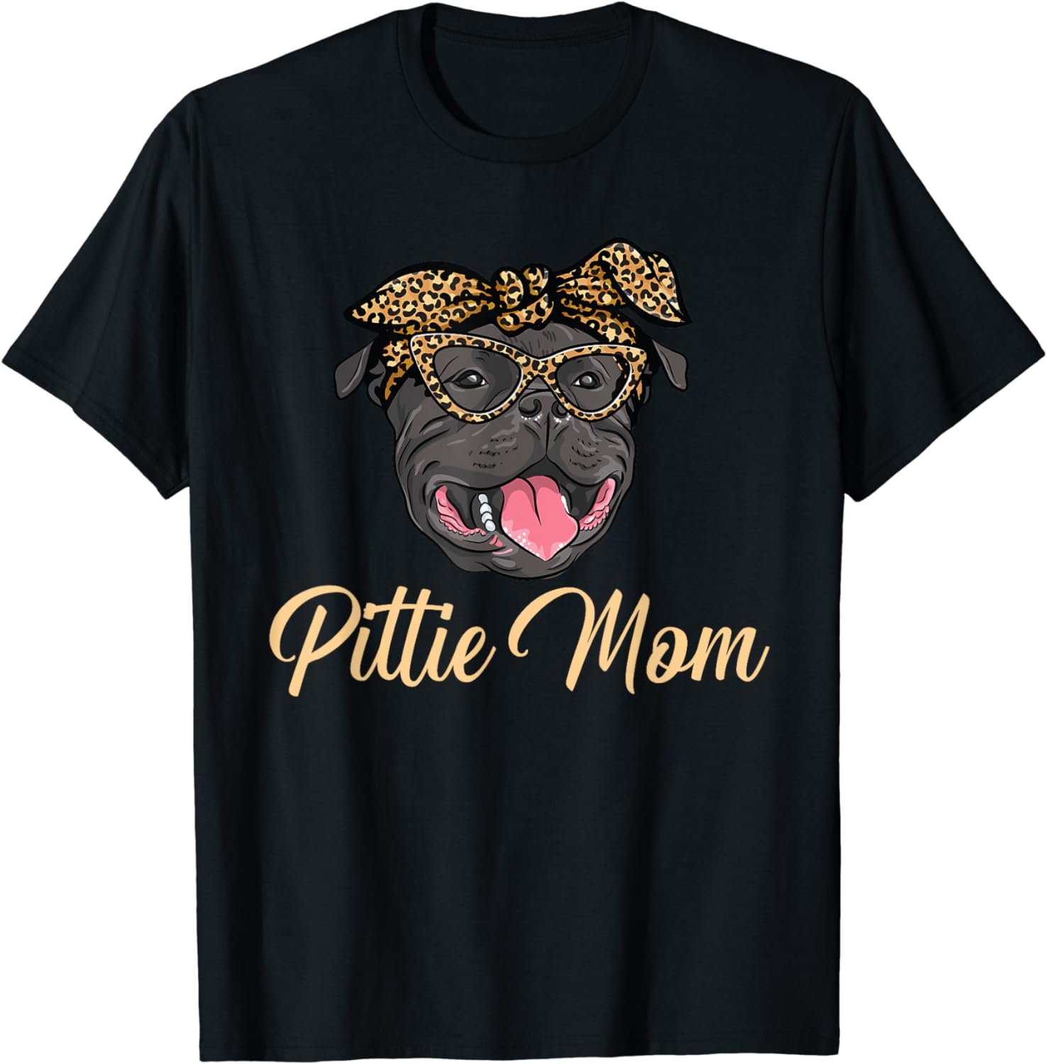 Pittie Mom - Leopard Mother's Day Pitbull Pet Owner Breeder T-Shirt