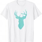 Teal Blue Polka Dot Deer Head T-Shirt