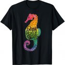 Rainbow Seahorse Dad Gay Pride Month LGBTQ Fathers Day T-Shirt