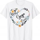 Best Gaga Ever Heart Flower Blessed Grandma Mother's Day T-Shirt