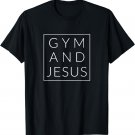 Gym and Jesus, Christian Workout, Fun Modern Fitness T-Shirt